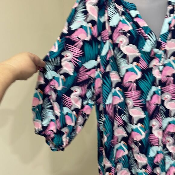 NWOT Crown & Ivy Curvy Flamingo Blouse.  Size 0X plus - Picture 4 of 7